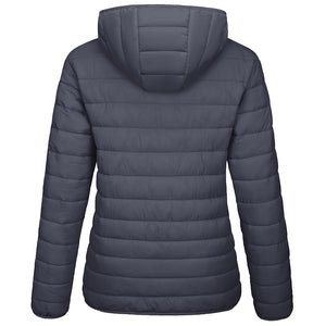 TACVASEN Dark Grey Women's Puffer Jacket Full - zip Water - Resistant Winter Hooded Coat