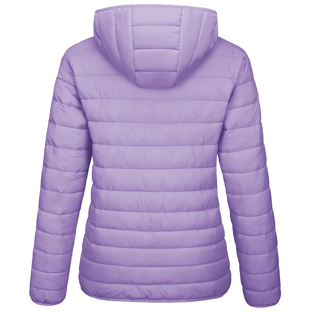 TACVASEN Light Purple Women's Puffer Jacket Full - zip Water - Resistant Winter Hooded Coat