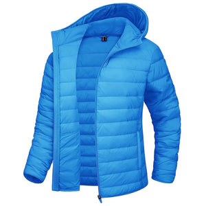 TACVASEN Azure Women's Puffer Jacket Full - zip Water - Resistant Winter Hooded Coat