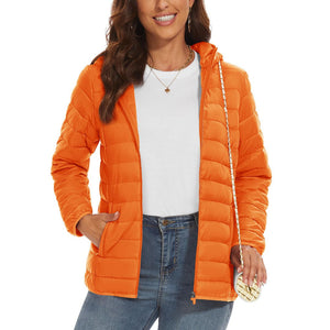 TACVASEN Light Purple Women's Puffer Jacket Full - zip Water - Resistant Winter Hooded Coat