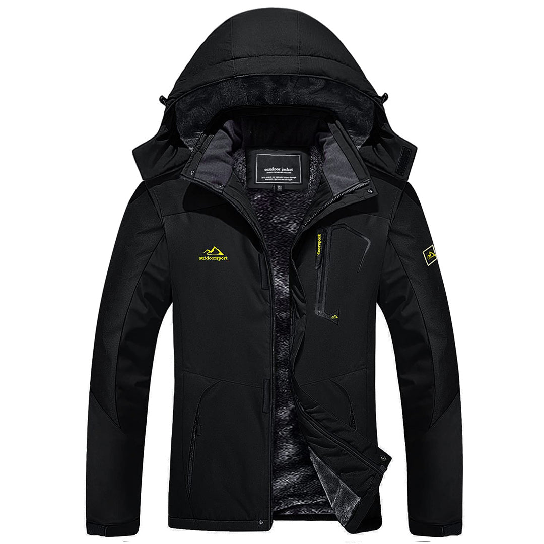 TACVASEN Blue Black Insulated Fleece Lined Winter Hiking Jacket