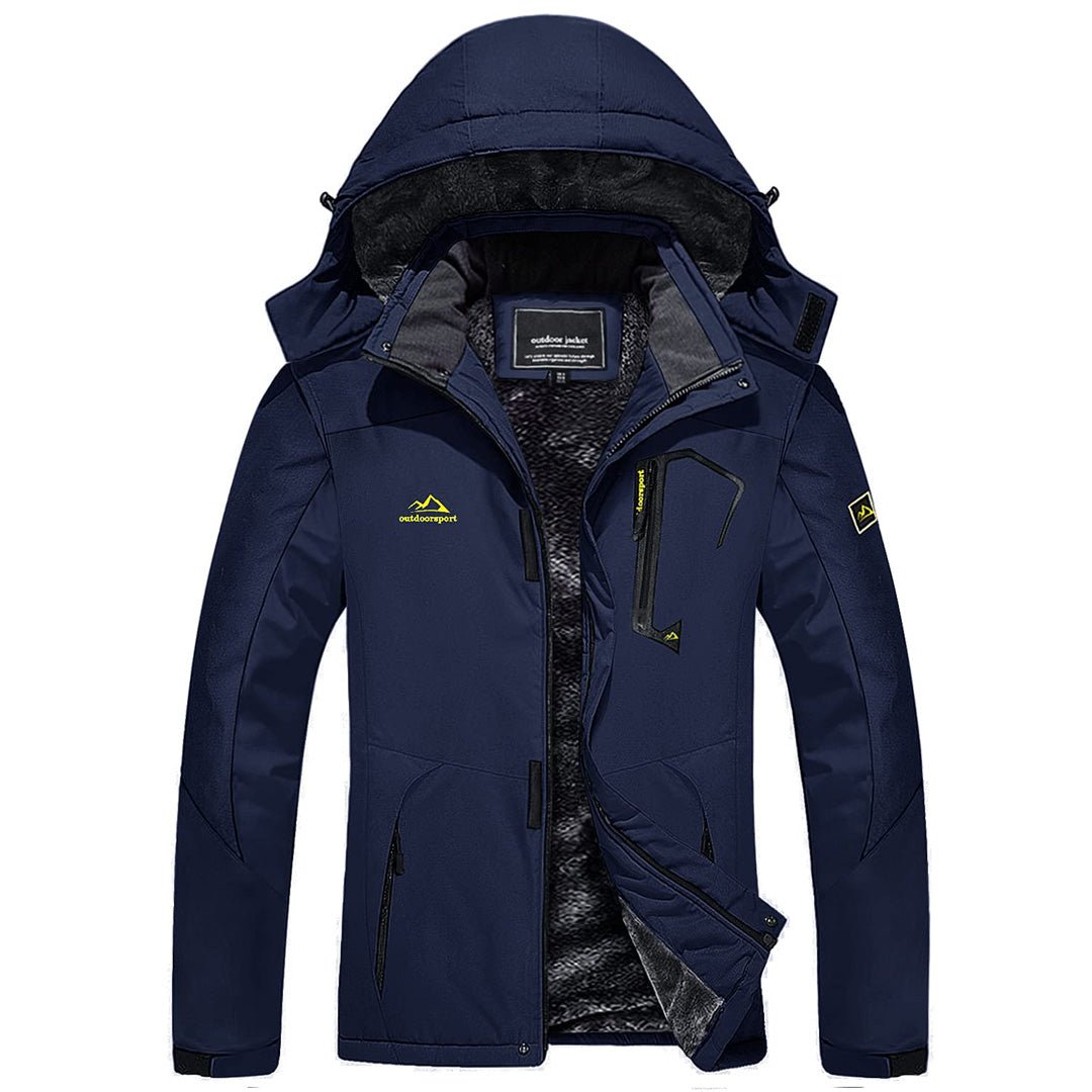 TACVASEN Blue Black Insulated Fleece Lined Winter Hiking Jacket