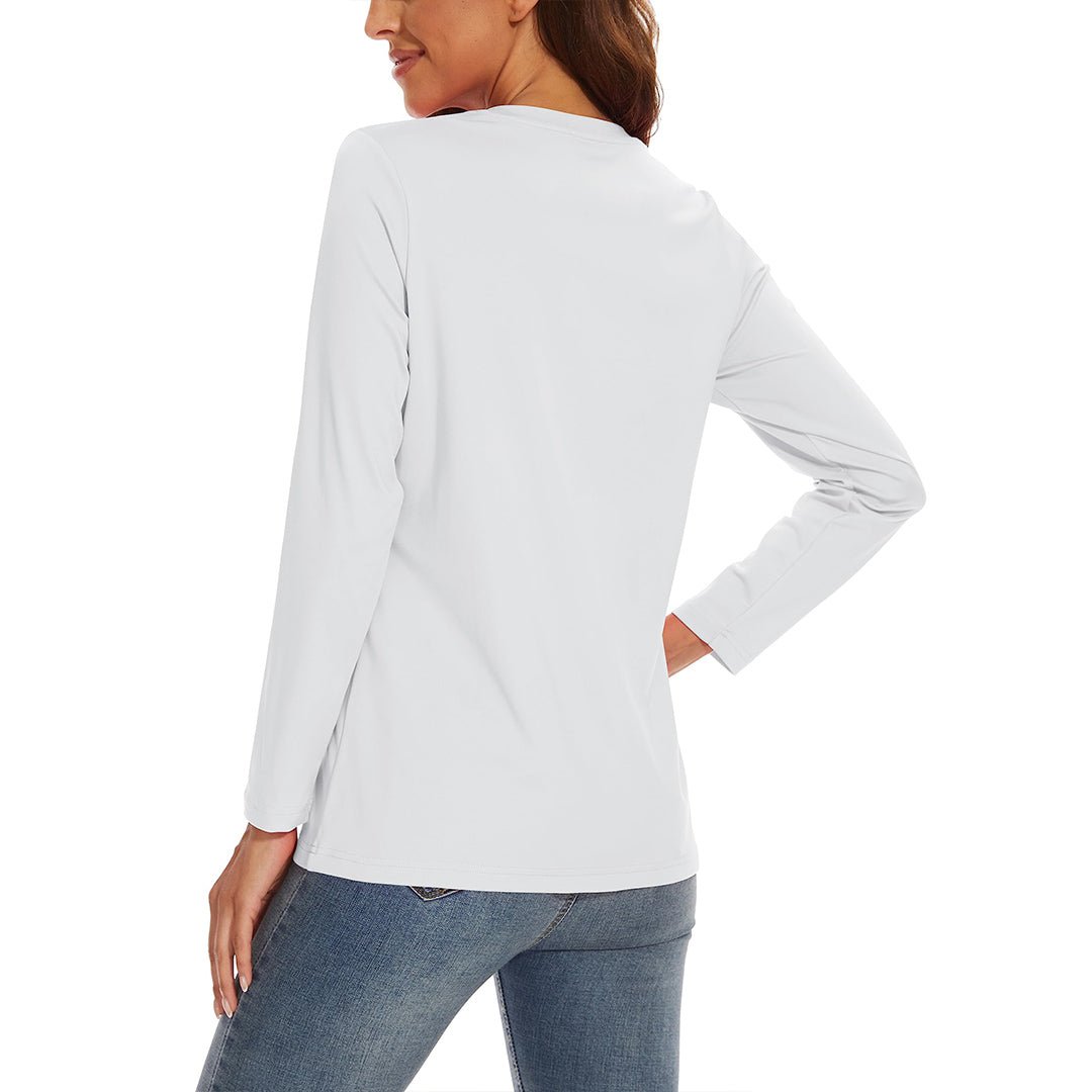 TACVASEN White Women's UPF 80+ Athletic Rashguard Long Sleeve Shirt