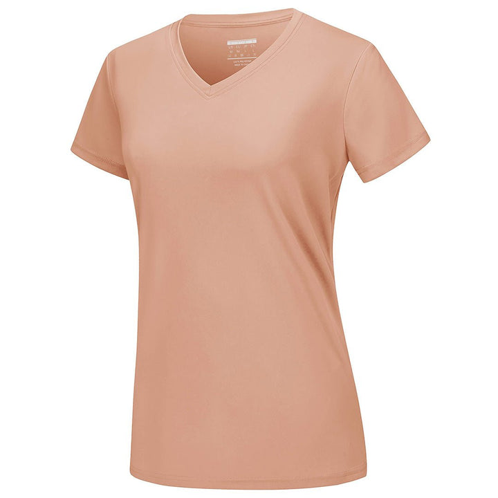 Women's UPF 50+ Sun Protection V-Neck Quick Dry Short Sleeve T-shirts -