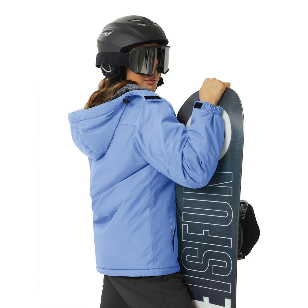TACVASEN Light Blue Insulated Fleece Lined Winter Hiking Jacket