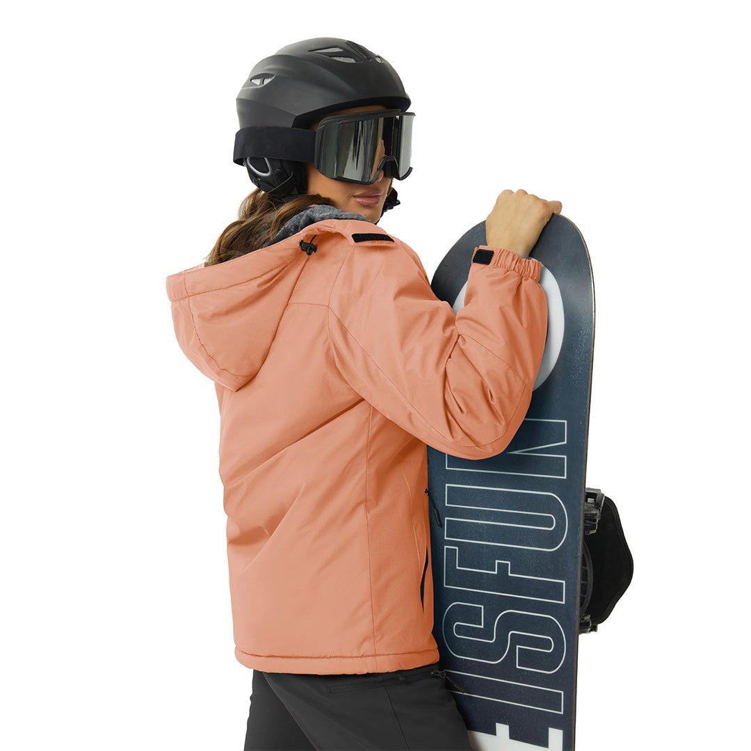 TACVASEN Apricot Insulated Fleece Lined Winter Hiking Jacket