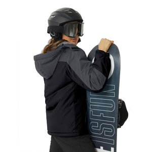 TACVASEN Black Grey Insulated Fleece Lined Winter Hiking Jacket
