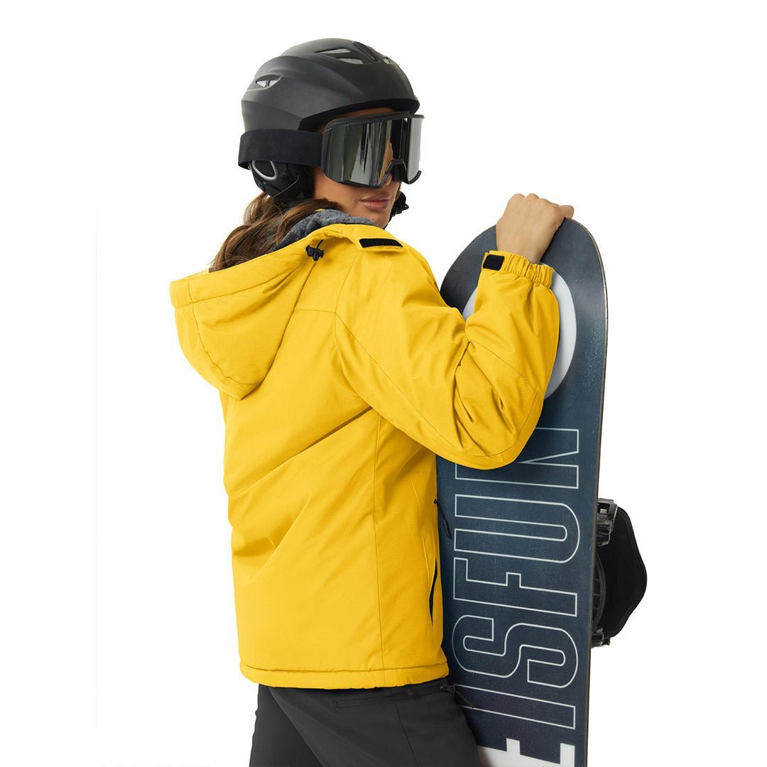 TACVASEN Yellow Insulated Fleece Lined Winter Hiking Jacket