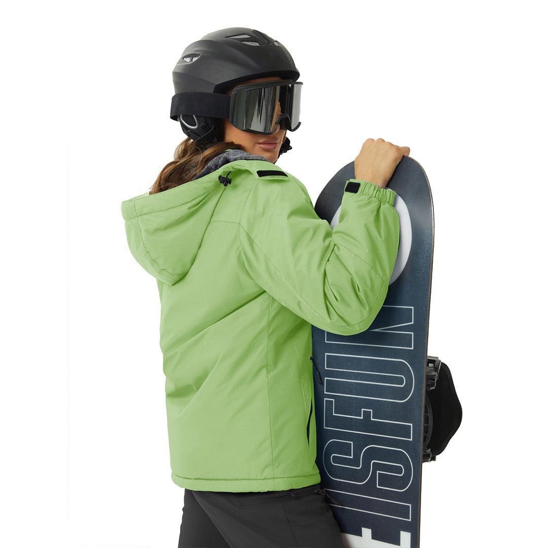 TACVASEN Light Green Insulated Fleece Lined Winter Hiking Jacket