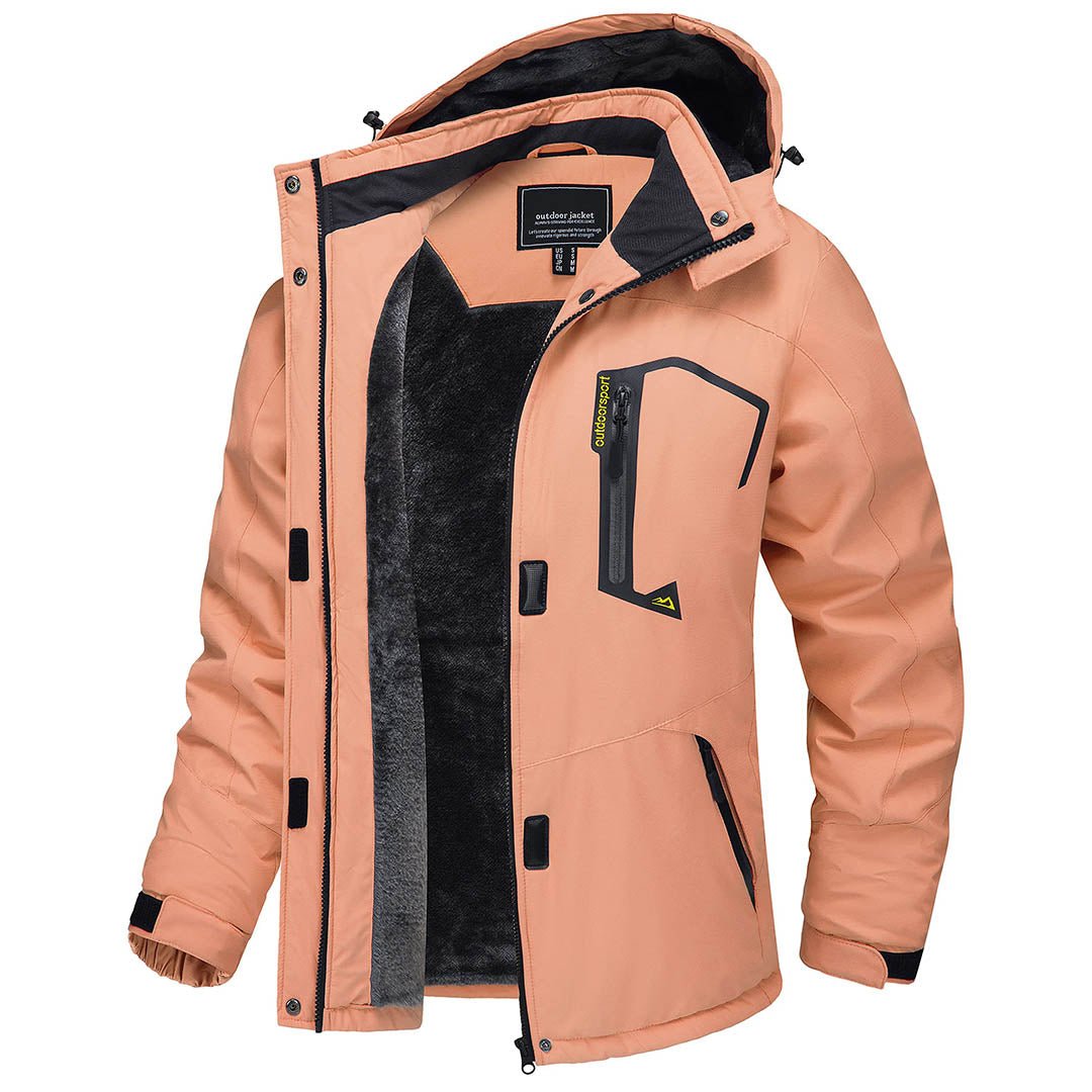 TACVASEN Apricot Insulated Fleece Lined Winter Hiking Jacket