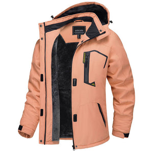 TACVASEN Apricot Insulated Fleece Lined Winter Hiking Jacket